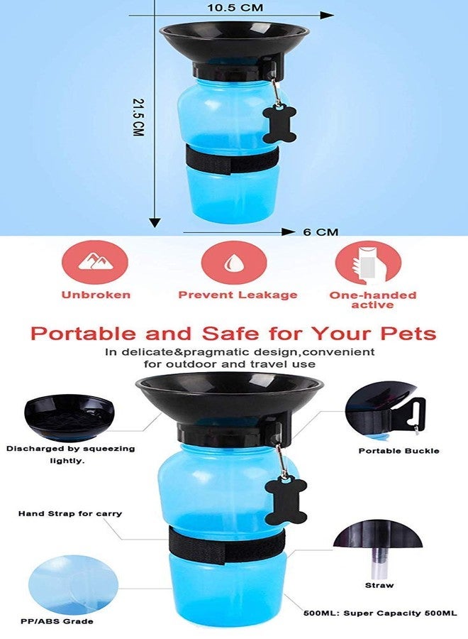 KittuPet Outdoor Travel Portable Water Feeder Bottle & Drinking Cup for Dog (500 ml Color May Vary) - Image 5